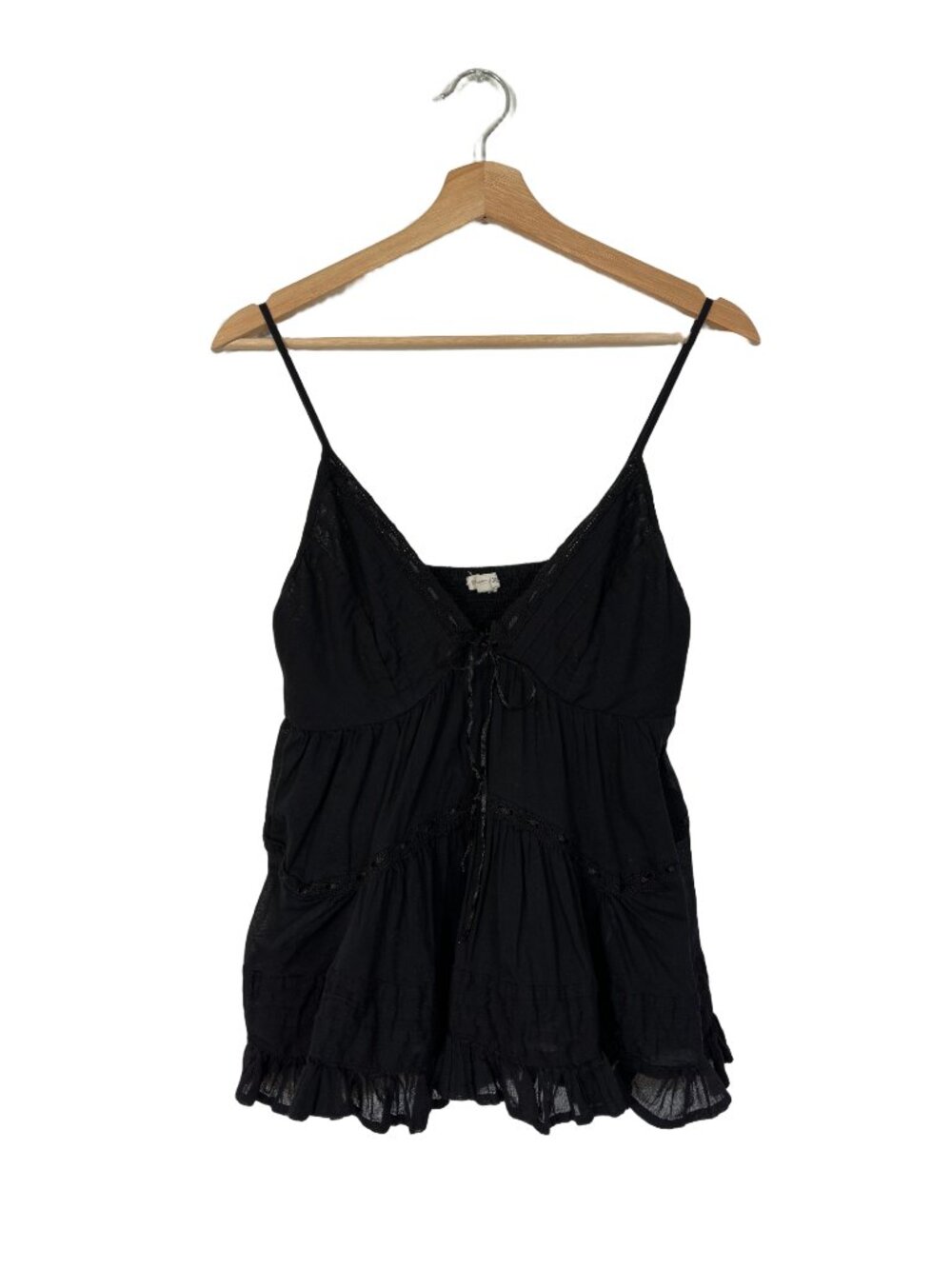Y2K Fairy Grunge Lace Trim Camisole Small Witchy Boho Babydoll Layering Boho